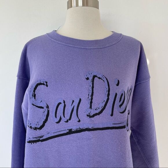 Vintage 90s 1990s San Diego California Pullover Sweatshirt Women Size Medium M - Picture 1 of 8